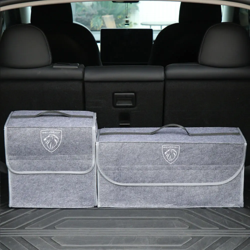 1PCS Felt Cloth Car Trunk Tidying Organizer Box For Peugeot 206 3008 308 307 106 407 208 207 107 2008 508 408 5008
