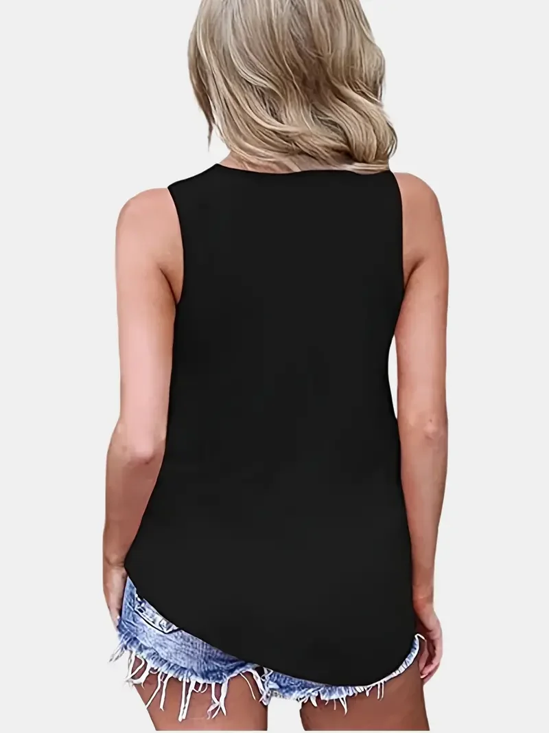 Plus Größe 1XL-8XL Damen Casual Sommer Ärmellose Tank Tops Damen Casual Solide Basic Tops Pendler Urlaub Freizeit Tops – Detail 6