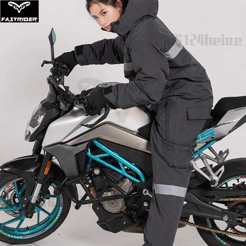 New Motorcycle Riding Protective Suit Winter Warm Plus Velvet Thickening Riding Split-leg Riding Suit