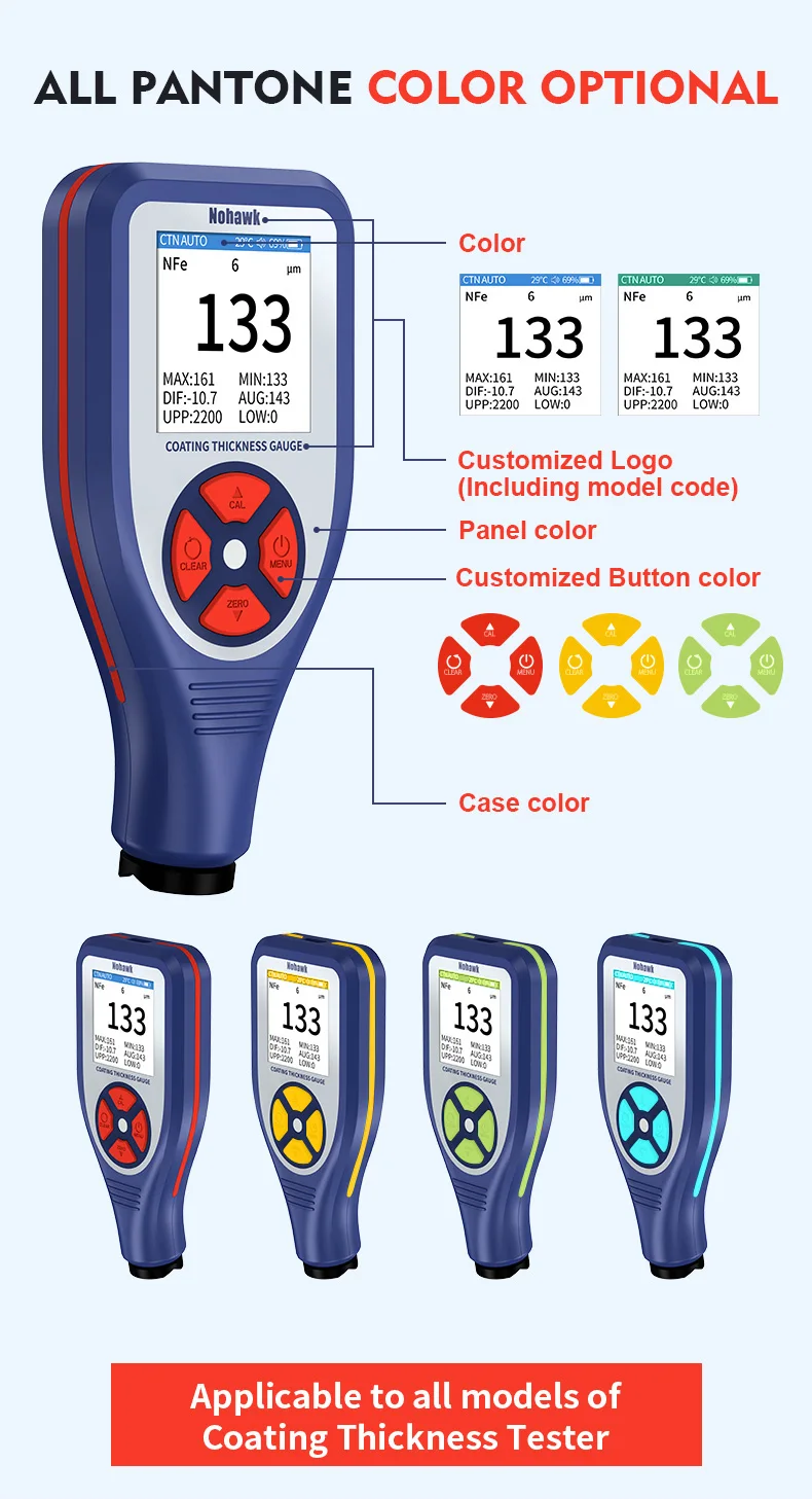 Automotive Paint Thickness Inspection Coating Thickness Gauge Tester Meter Measurement Instruments Measuring Device