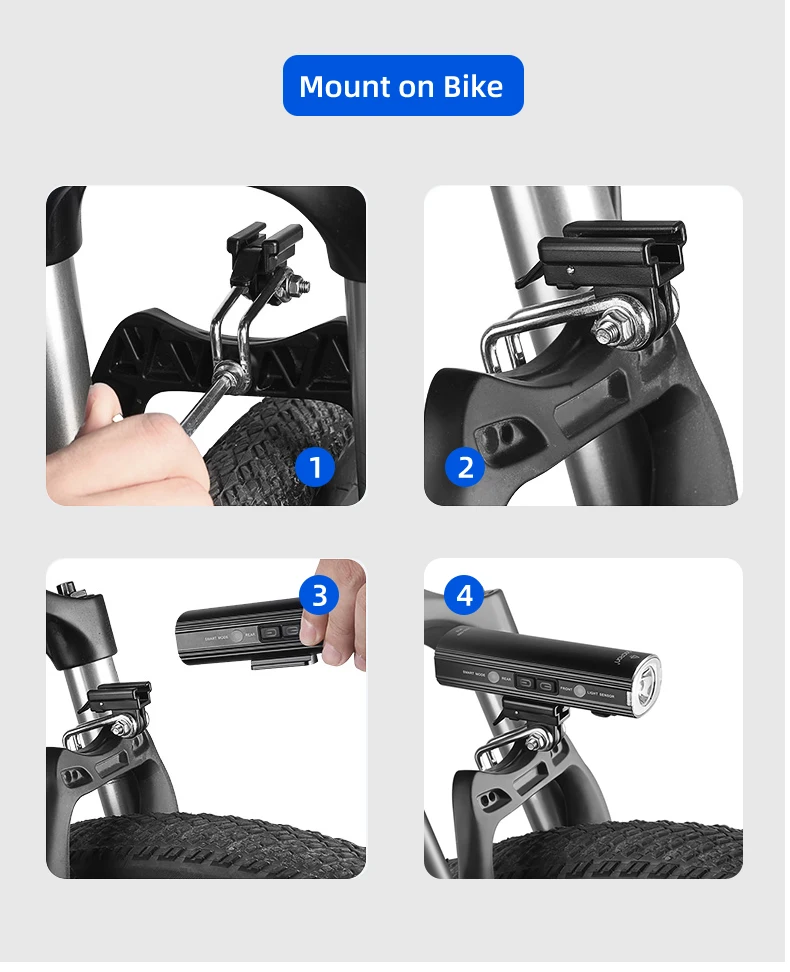 Fahrrad Scheinwerfer Halterung Ständer Gabel Halterung MTB Fahrrad Licht Halter für Gaciron/Rockbros/Enfitnix/CatEye/Trerk – Detail 5