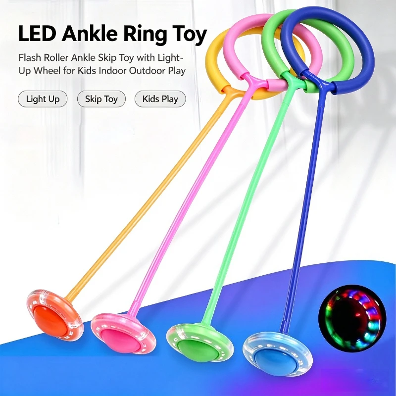 1Pc Bouncing Ball Children Flashing Jump Ring Sports Foldable Flashing Bouncing Ball Suitable For Children Or Adults Skill Game