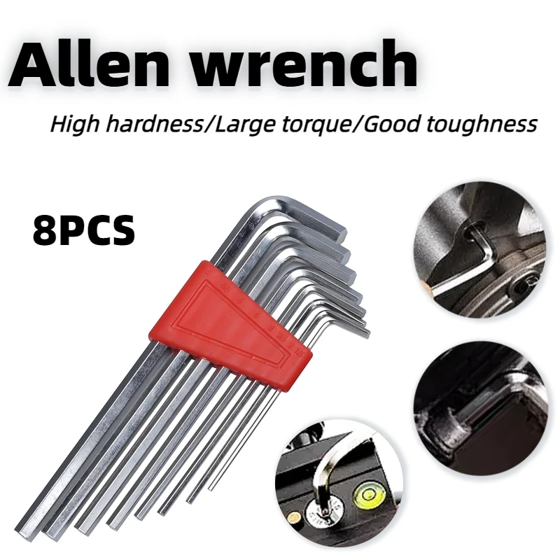 

8Pcs Allen Wrench Tools Metric Wrench Inch Wrench L Wrench Short Arm Tool Set Easy To Carry In The Pocket Bicycle RepairTools