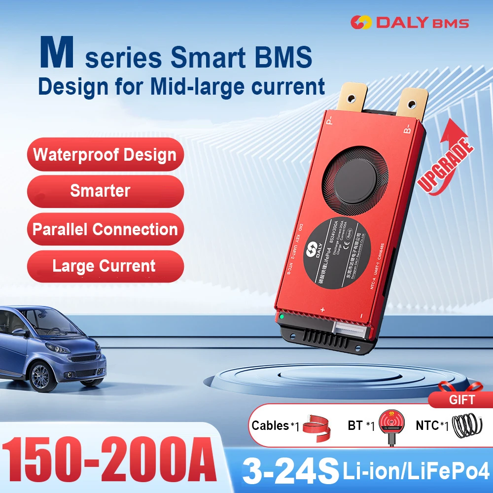 Daly M Series Smart BMS 150A 200A 12-72V 3S 4S 7S 8S 10S 12S 13S 14S 15S 16S 17S 20S 24S Li-ion 3.7V LiFePo4 3.2V Uart CAN RS485