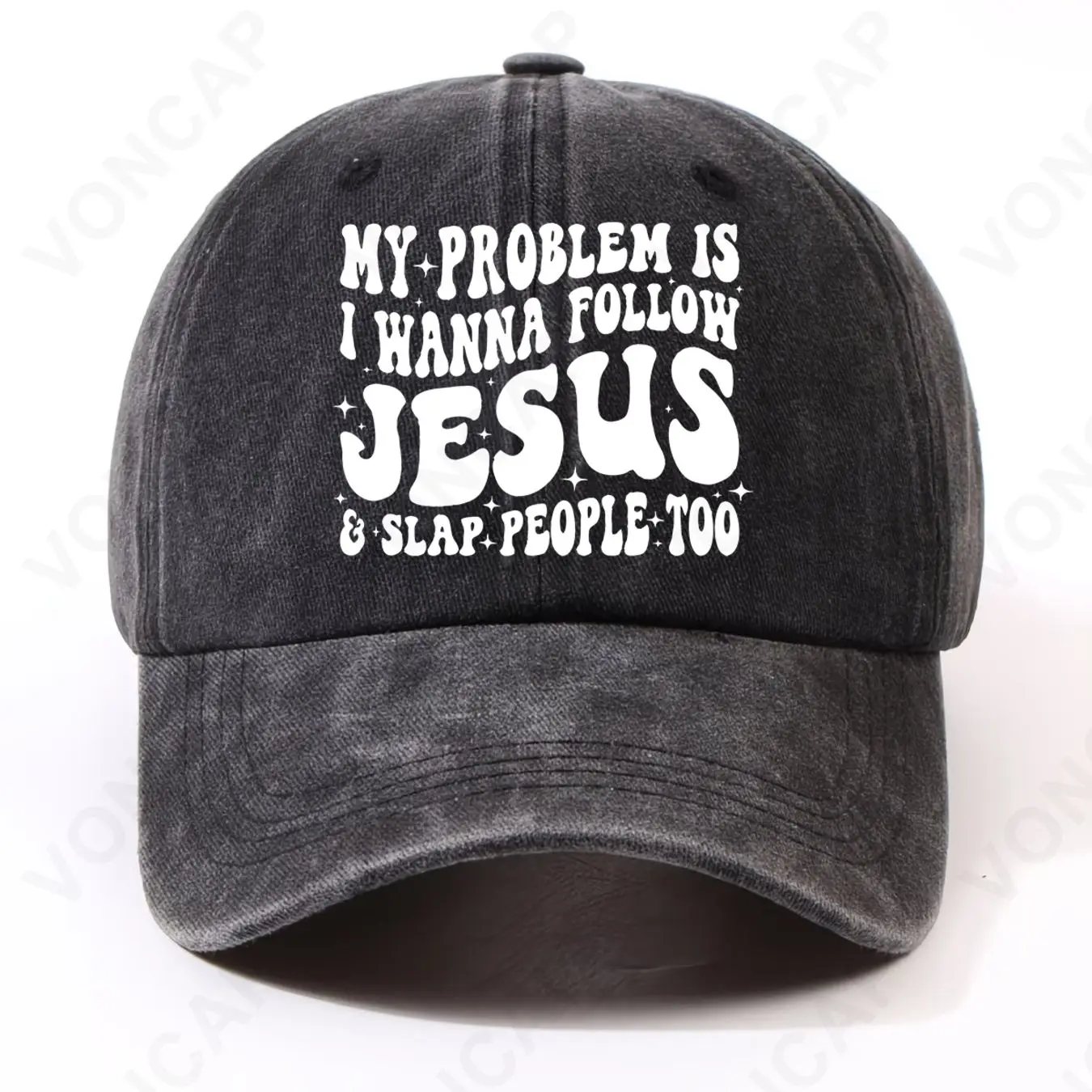 Vintage Distressed Patterned Washed Cap, Unisex, with Front Print, Trendy Street Style, Comfortable for Daily Commuting, School, Sports, Party, or as a Gift