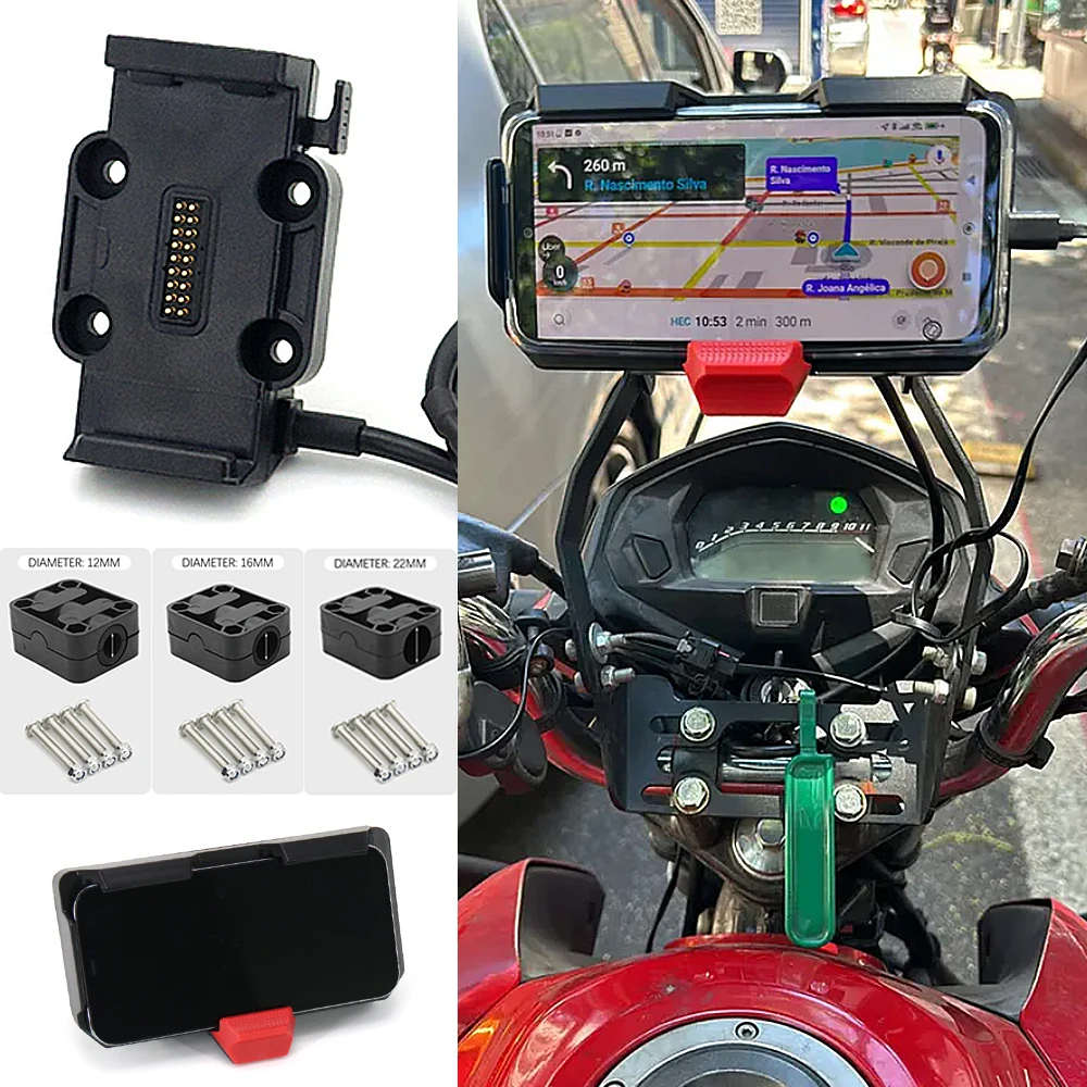 รถจักรยานยนต์สำหรับ BMW R1250GS R1200GS LC ADVENTURE USB แท่นยึดนำทาง GPS สนับสนุนชาร์จไร้สาย F850GS F750GS