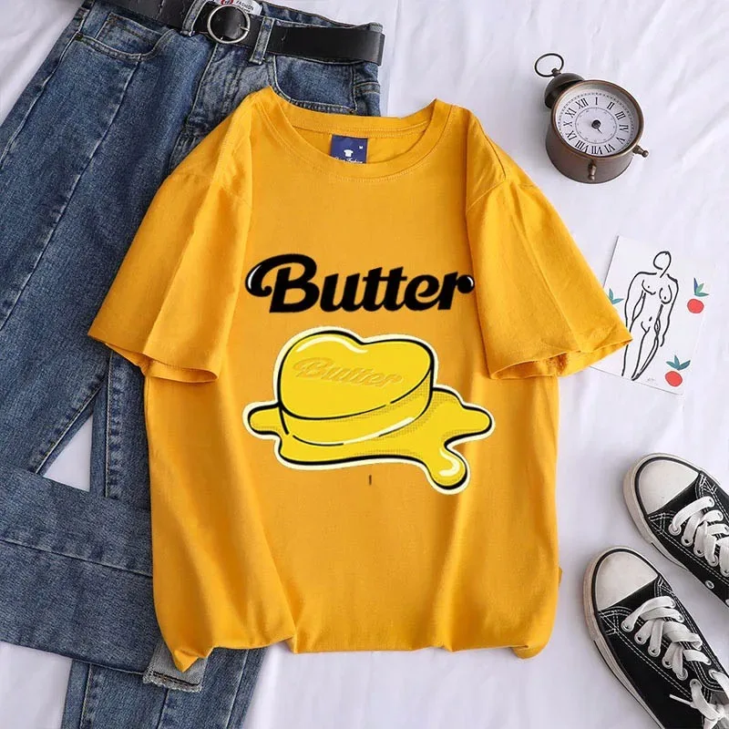 Bangtan Boys New Song Butter Oversized T-shirt Boys Girls Family suit Kawaii Boys girls short sleeve pure cotton top S-4XL