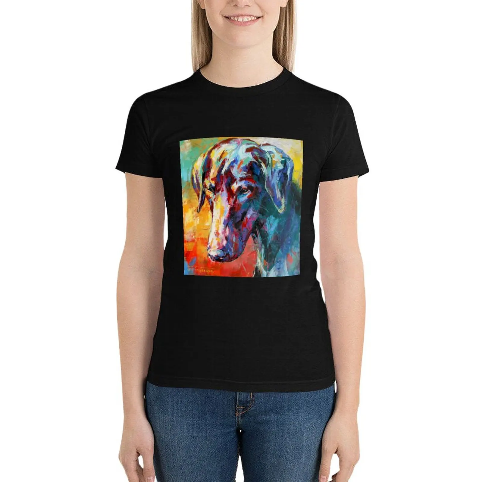 Doberman T-Shirt Female clothing graphics Woman T-shirts