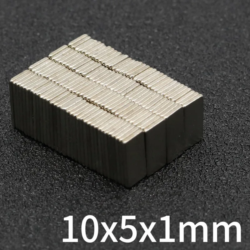 20//50/100/200 Pcs Block 10x5x1 MM Neodymium Magnet N35 Super Powerful imanes Permanent Magnetic 10mmX5mmX1mm Rectangular NdFeB