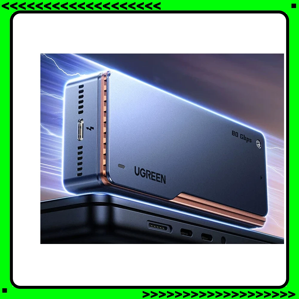 UGREEN 45789 SSD Enclosure D705 80Gbps Thunderbolt 5 M.2 NVMe 2280 Aluminum Case TB4 USB4 for Windows macOS Linux