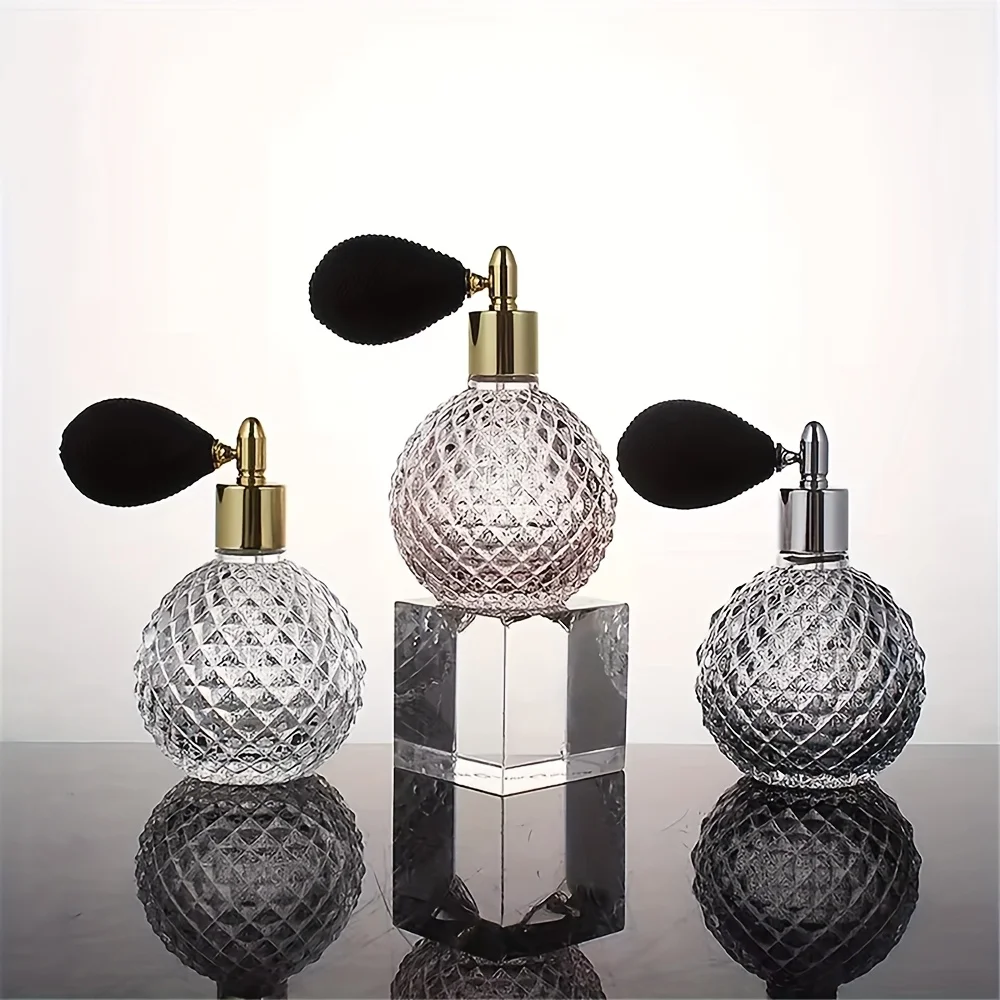 100ml Portable Vintage Crystal Glass Perfume Bottle With Airbag Atomizer Empty Cosmetic Container Mini Refillable Spray Bottles