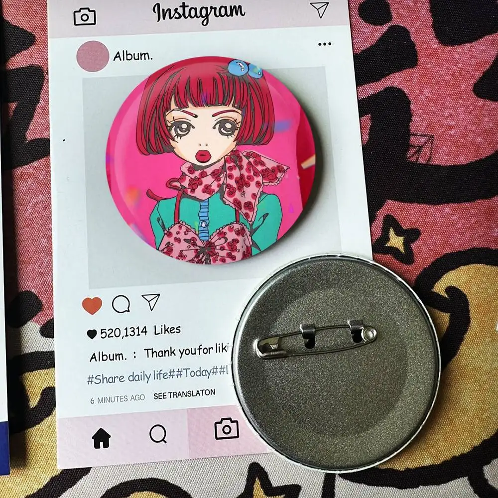 H-Happy Berry Sakurada Miwako Badge 25 32 44 58 75 mm Round Fans Collect Friends Gifts Brooch Souvenir
