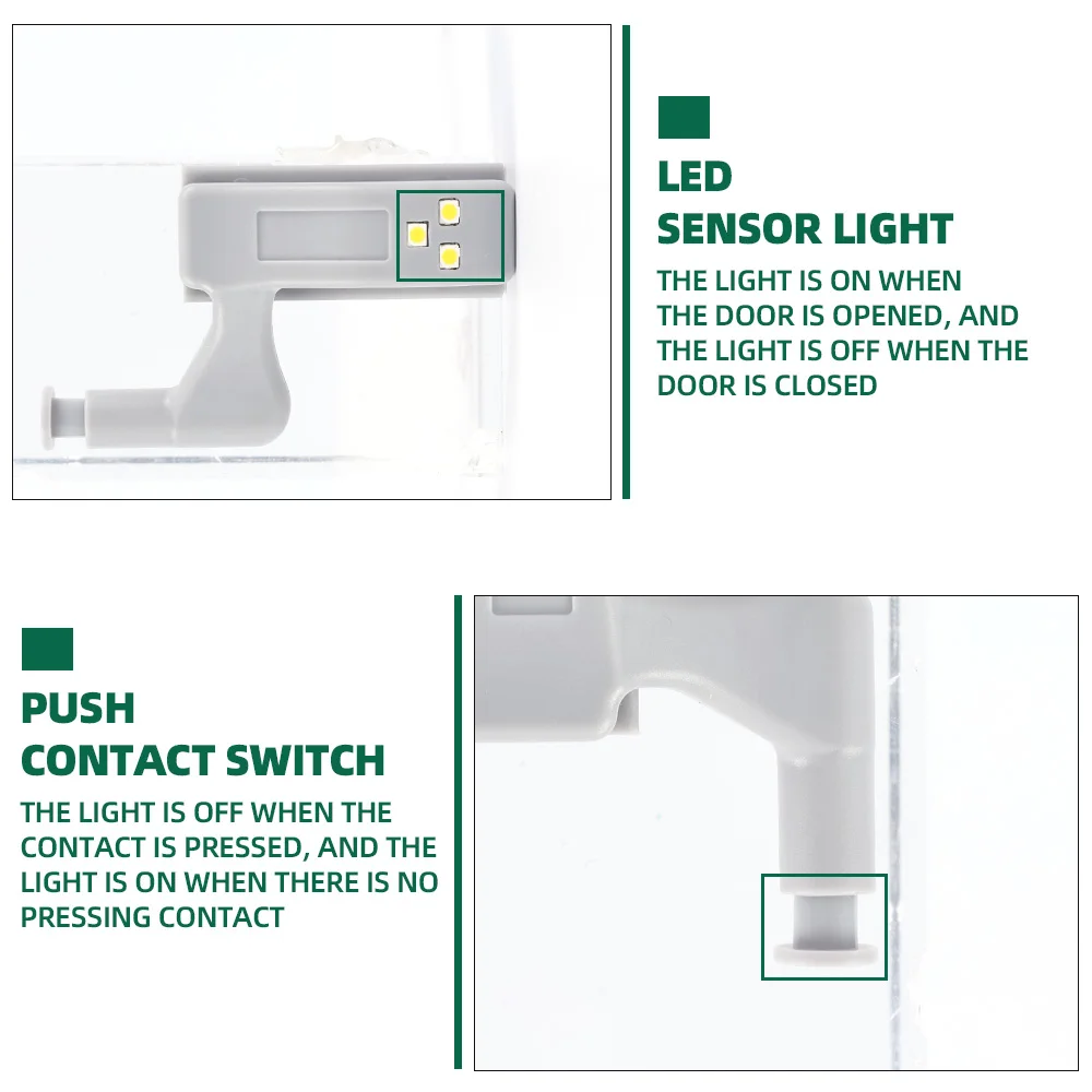 Lampada a LED per armadio Lampada per armadio di controllo della batteria Cerniera interna Luci a induzione Casa Guardaroba per interni Sensore per armadio Mini lampade notturne