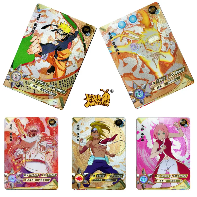 Kayou Naruto Ur Series Bronzing Collection Flash Card Gaara Uchiha Sasuke Anime Characters Cartoon Toy Card Christmas Gift