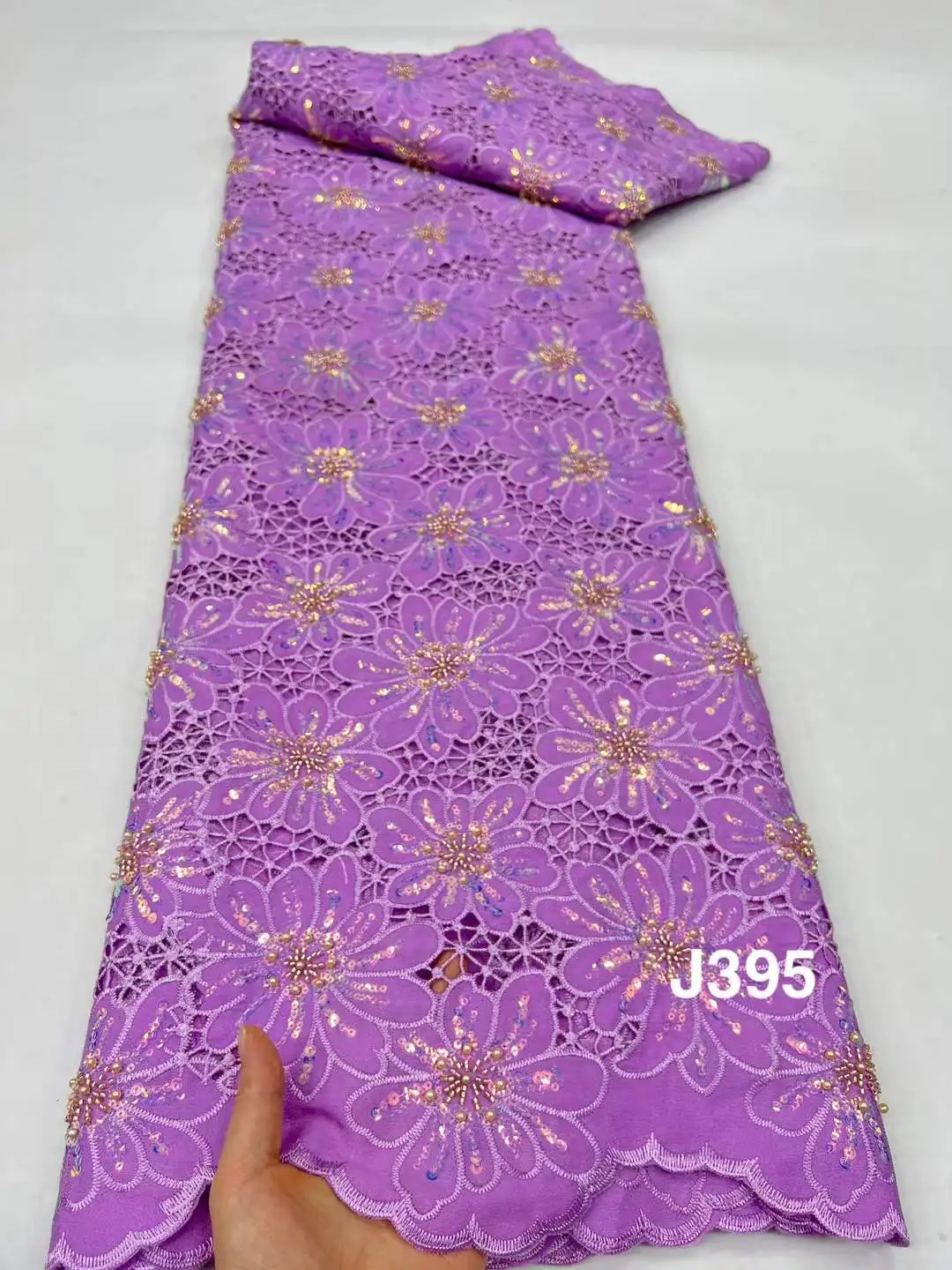 New Design African beads Lace Fabric with Sequins 2025 High Quality Nigerian Mesh Lace Fabrics Luxury for Wedding Dresse