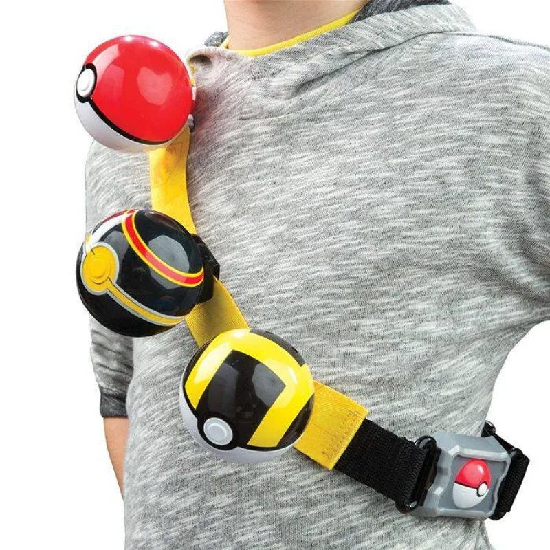 Pokemon Pikachu Figure Pocket Monster Elf Pokeball Adjustable Belt Kids Birthday Gift Desktop Decor Lovely Collection for Boys view 4