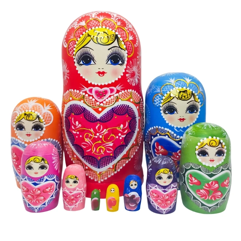

Матрешка, русская матрешка, традиционное искусство, русские матрешки, набор из 10 слоев, деревянная игрушка для детей, 15UB