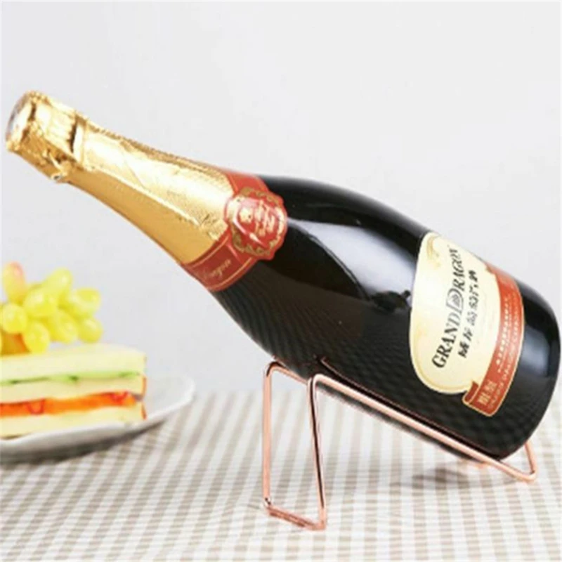 

Wine Bottle Holder Countertop Wine Bottle Display Rack Stainless Steel Wine Storage Stand Simple Household Counter Decoration