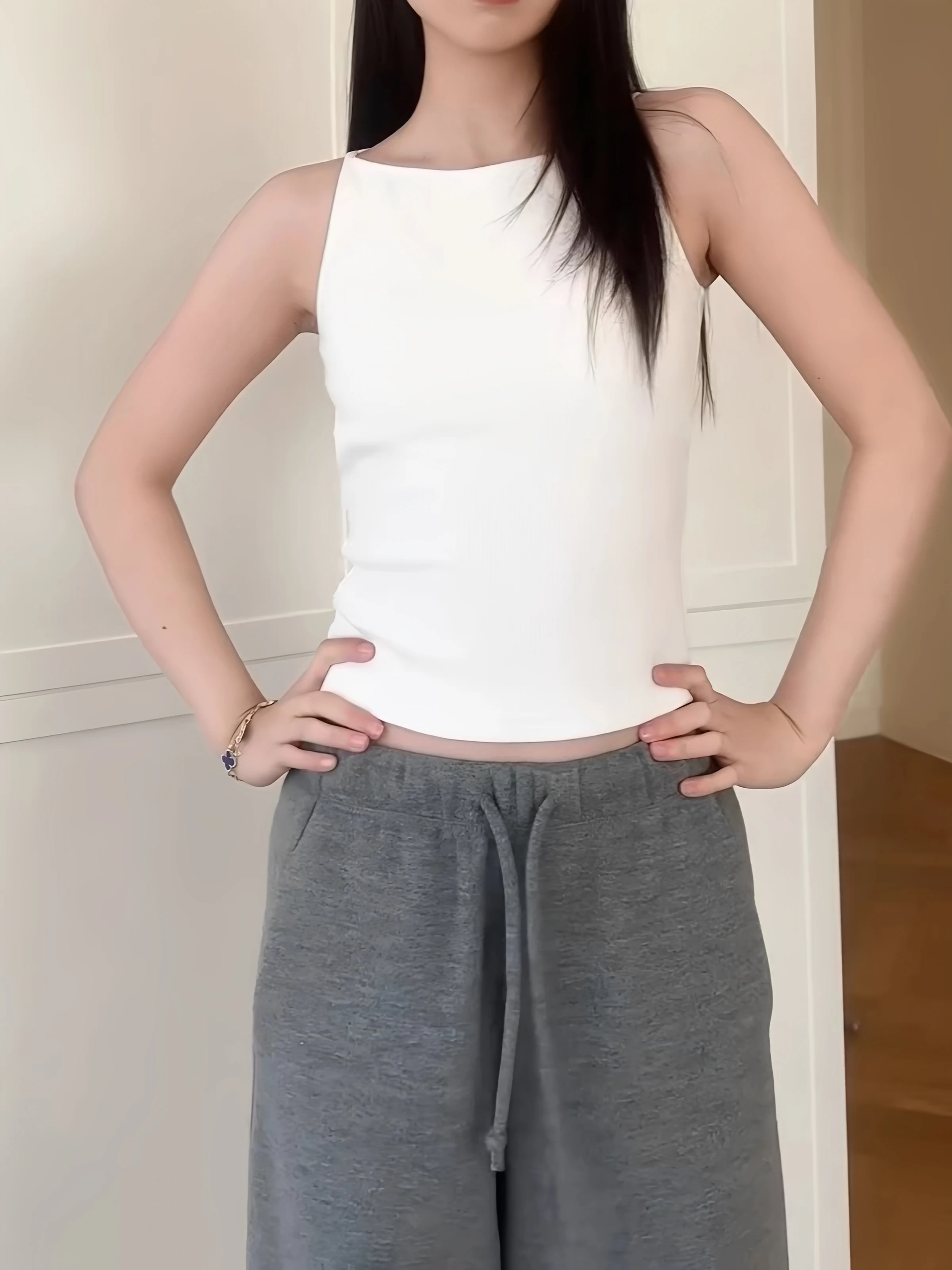 95 Cotton Strap Vest Women Summer New plus Size Hide Underarm Slimming Hide Belly Base Shirt Simple Style Pure Color