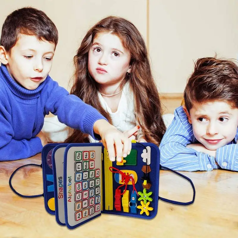 Tablero ocupado de viaje para niños pequeños, libros silenciosos, juguetes sensoriales, juguetes educativos Montessori