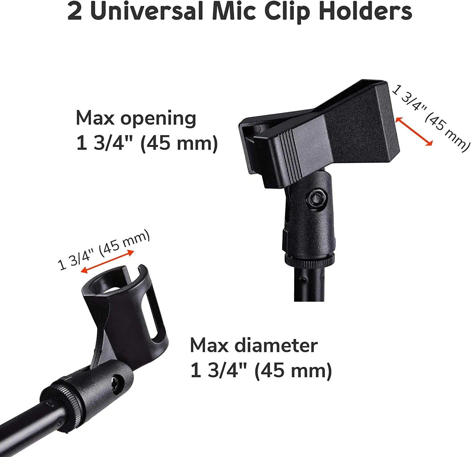 Stojak mikrofonowy o regulowanej wysokości Podwójny klips mikrofonowy Obrotowy o 90 stopni Składany statyw z wysięgnikiem do transmisji na żywo