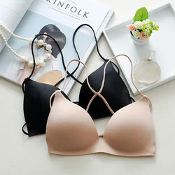 Seamless Women Hollow Out Bra Wireless Thin Underwear Sexy Lingerie Without Steel Ring Integrated Soft Sports Bras Bralette