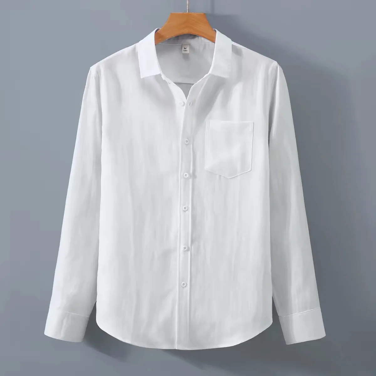 2026 Men's Casual Linen Shirt Loose Fit Thin Material Turn-down Collar Versatile Spring Summer Autumn Lightweight Shirt