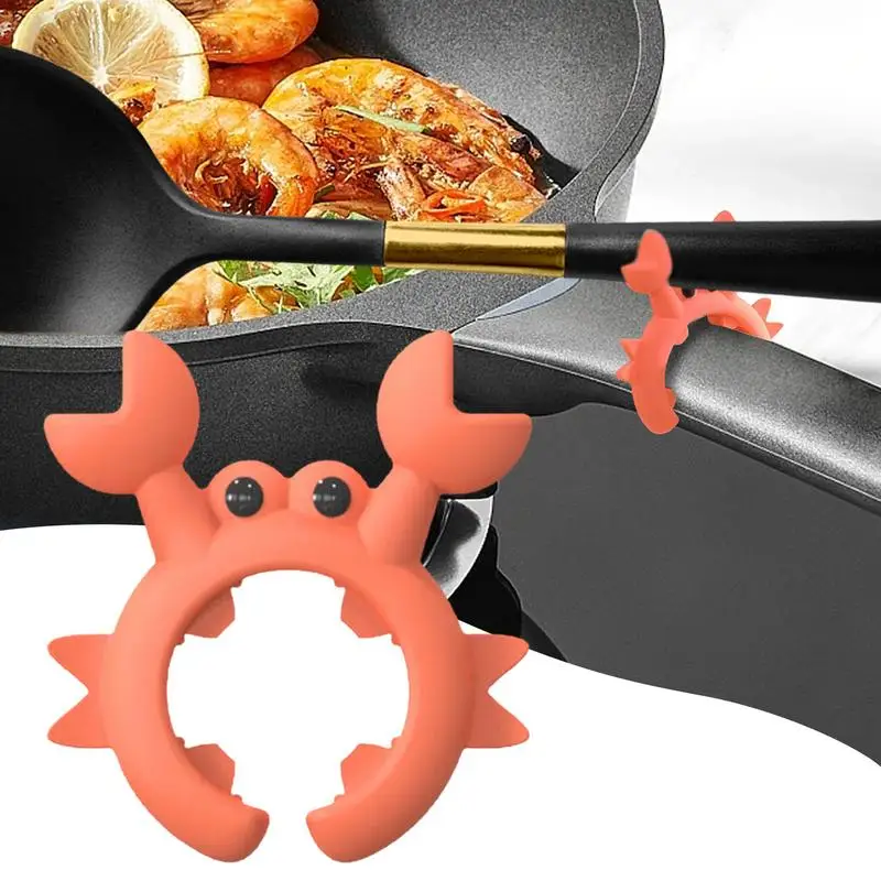 Crab Shaped Silicone Utensil Rest Countertop Ladle Holder Anti Overflow Stove Top Spatula Holder Kitchen Gadget - view 4