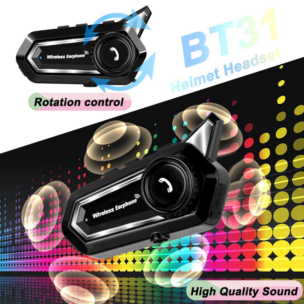 

High Quality Sound Motorcycle Headset Bluetooth 5.3 Helmet Headphone Wireless Motor Handsfree Accessories Two Installation Way