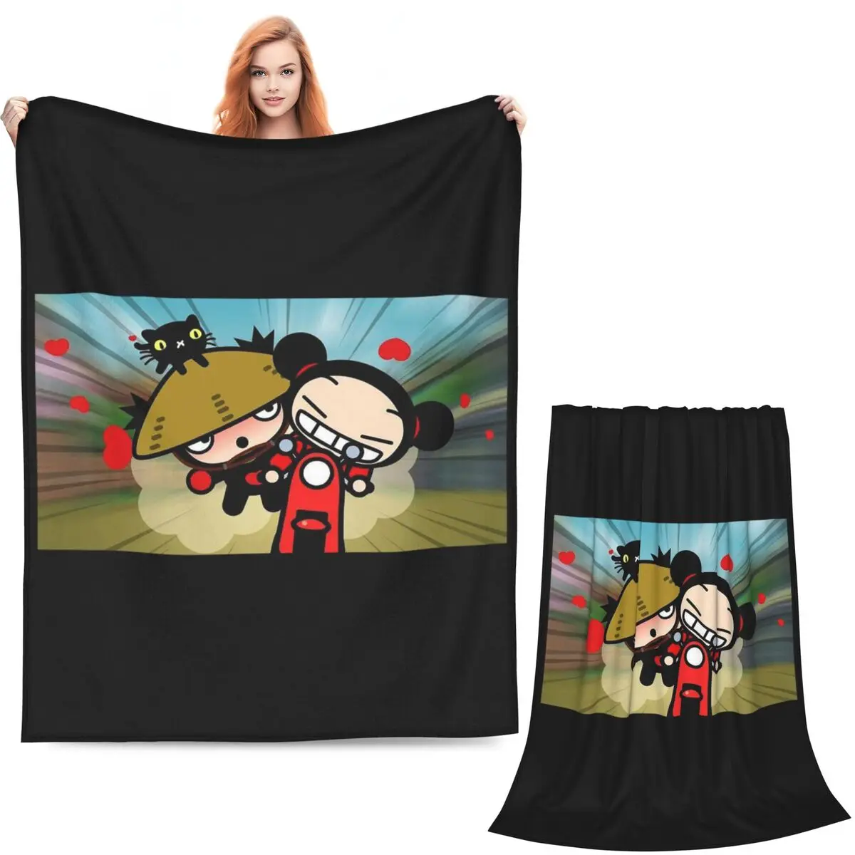 Cartoon Garu Pucca Animation (16) Blanket Soft Warm Flannel Throw Blanket Plush for Bed Living room Picnic Travel Home Sofa