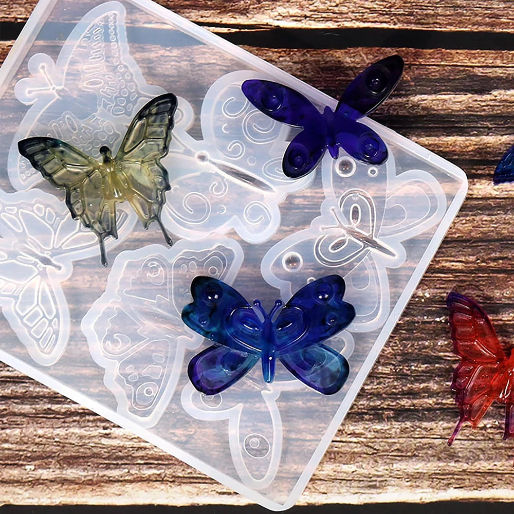 Butterfly Silicone Pendant Mold DIY 6 Styles Butterfly Keychain Earring Brooch Necklace Jewelry Crafts Making Epoxy Resin Mould