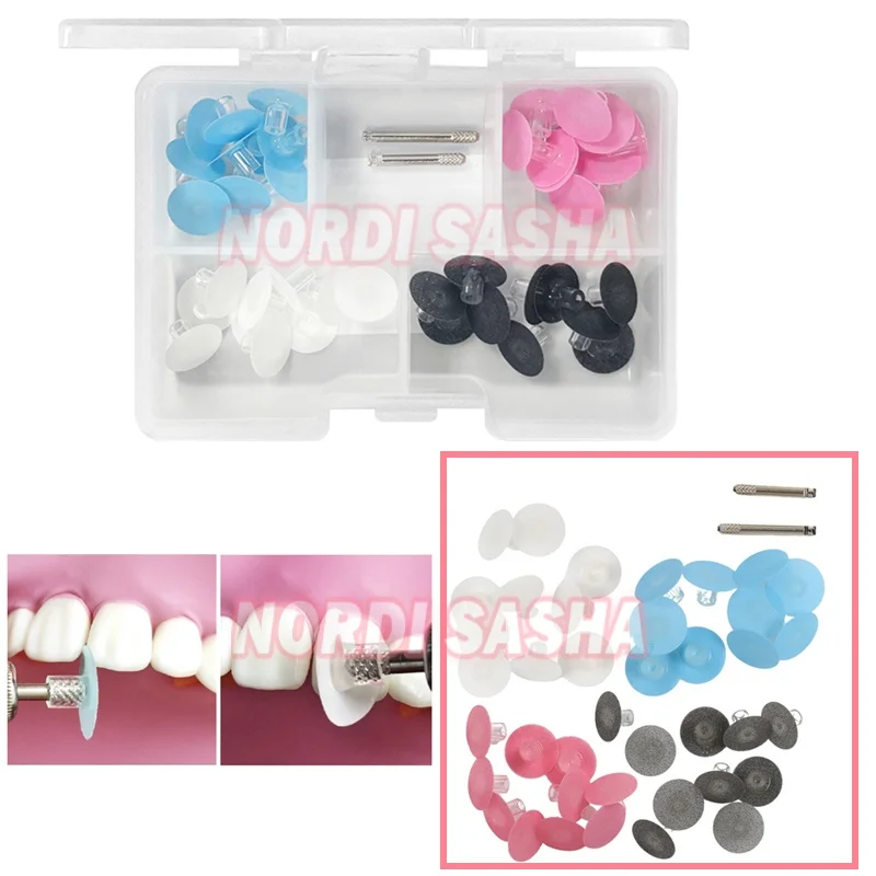 40Pcs Dental Resin Polishing Disc Super-Snap Rainbow Soflex Flexi Polishing Disc RA Shank Teeth Whitening Material Dentist Tool