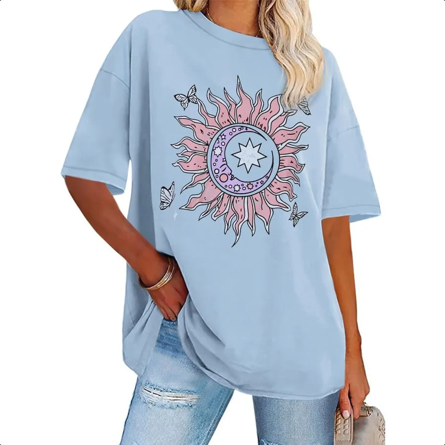 

Womens Oversized Tshirt Graphic Tees Crew Neck Summer Short Sleeve Loose Fit Tops