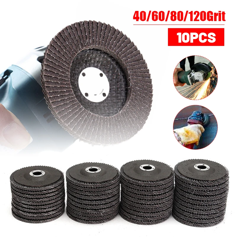 

10Pcs 4 Inch Flap Discs Sanding Discs 100mm Grinding Wheel Blades Wood Cutting For Angle Grinder Polishing Removal Abrasive Tool