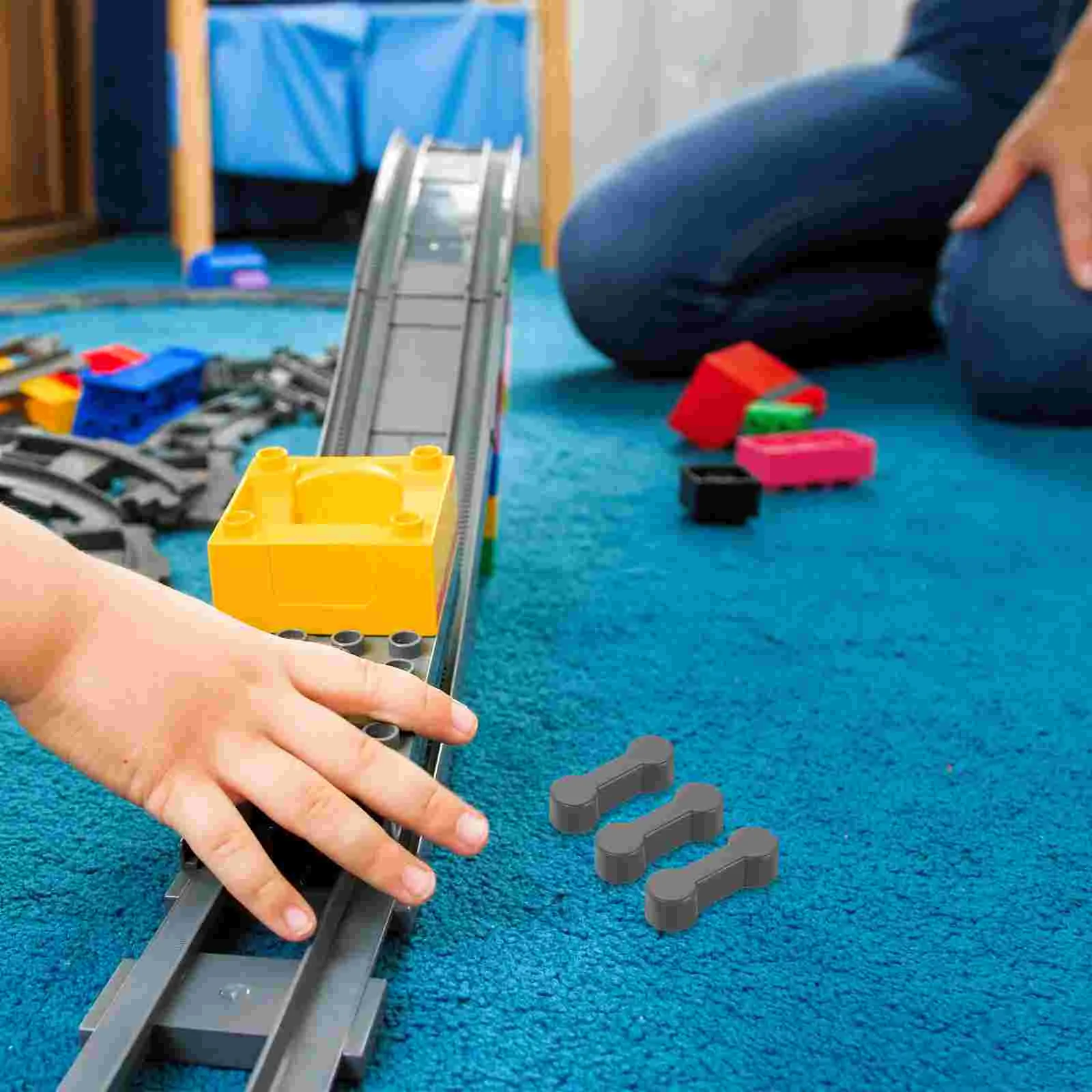 20 Pcs Train Track Buckle Rail Connector Dog Bones Mini Connectors Toy Adapter Kit Wood Wooden Accessories Plastic Joiners