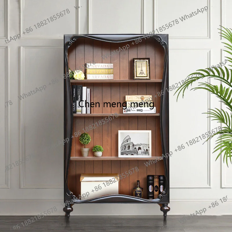 

Solid wood study bedroom bookcase bookshelf, simple office storage, floor-to-ceiling single display cabinet