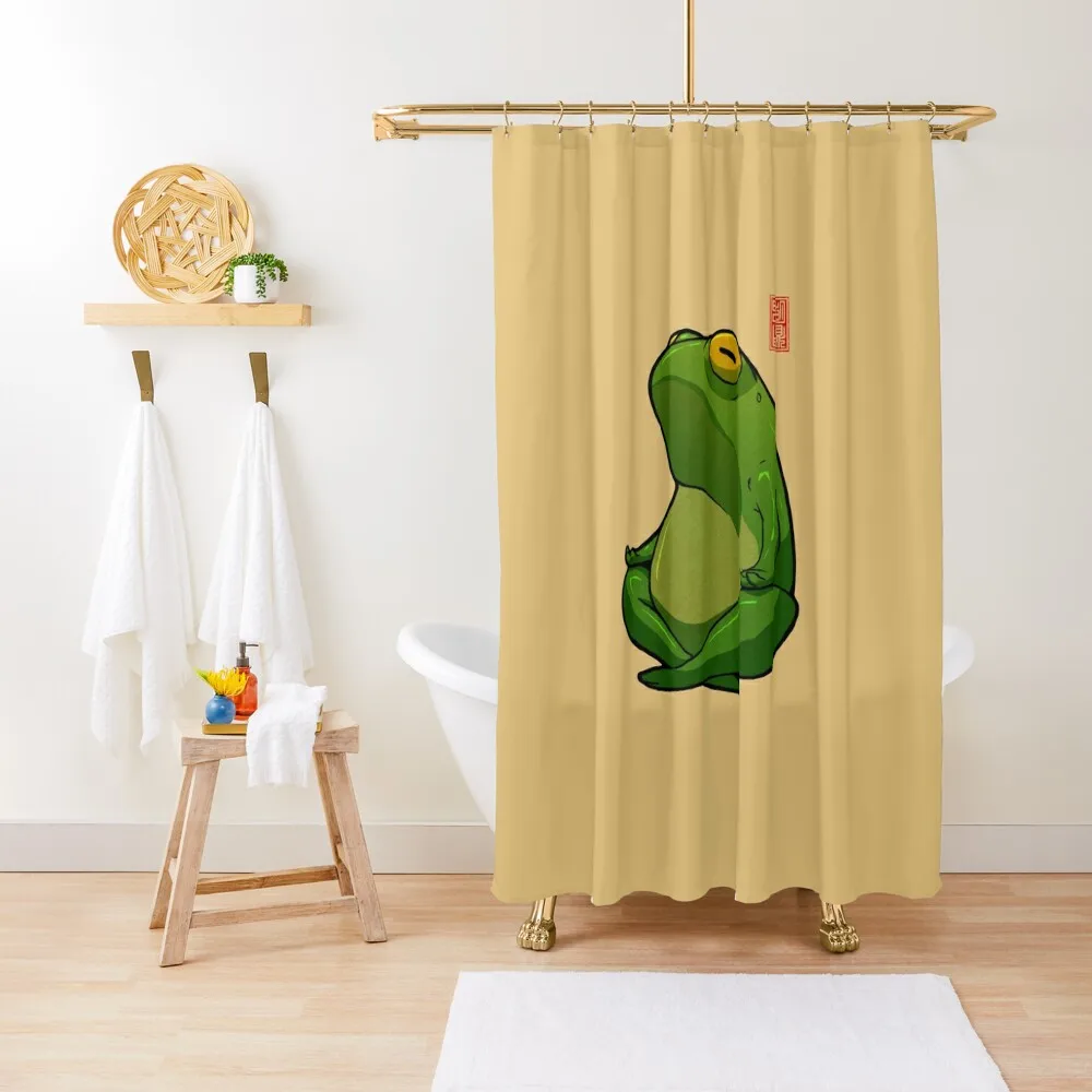 

Yoga Frog Cross Legged Pose Shower Curtain Bathroom For Shower Bathroom Fabric Bathroom Decor Curtain