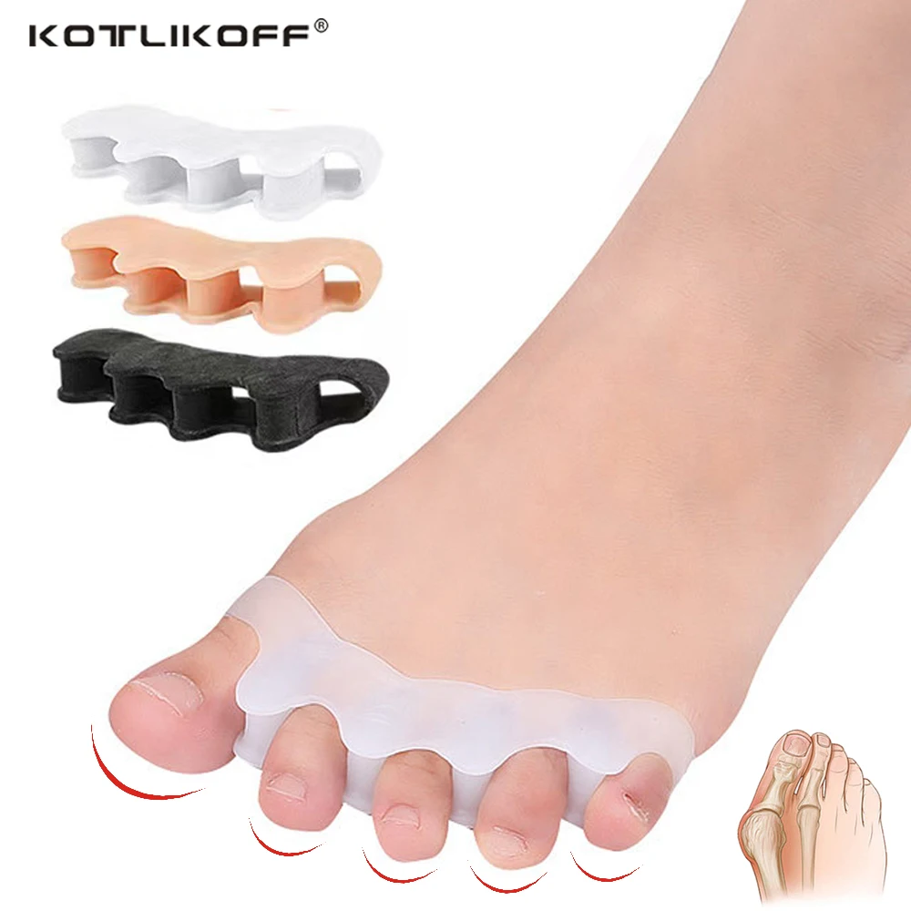 Silikon-Zehen abscheider für Ballen Zehen glättung 5-Loch-Hallux Valgus ortho pä dische Abstands halter Bunion Zehen überlappung Fuß korrektor