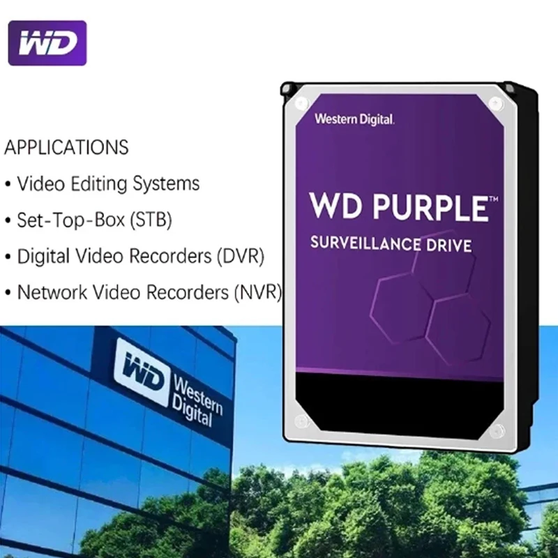 WD Purple 10TB 12TB 14TB 18TB Surveillance Hard Drive SATA III HDD HD Harddisk For Security System Video Recorder DVR NVR CCTV