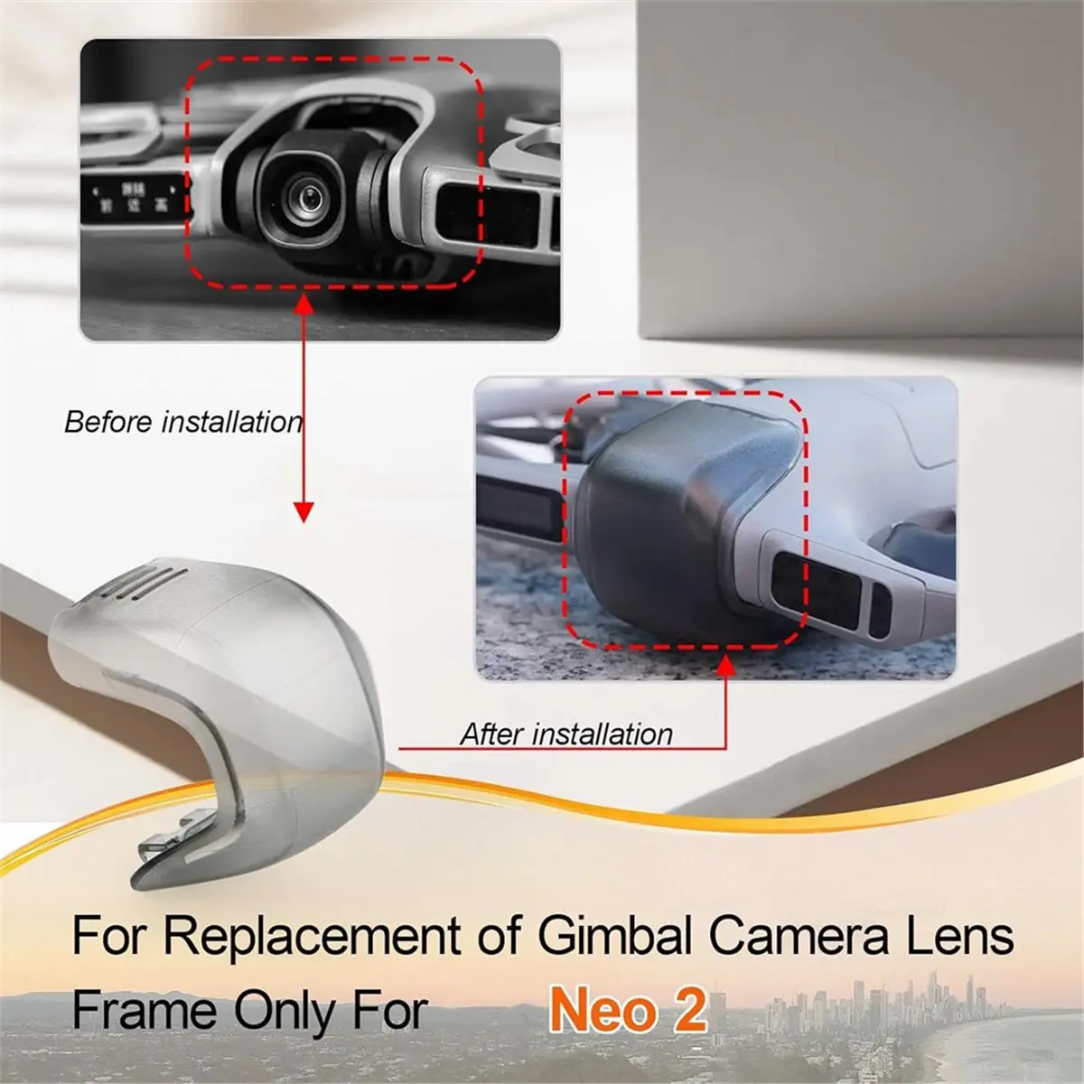 2PCS for Neo 2 Gimbal Camera Protector Lens Dustproof Replacement Cover Cap Drone Accessories (Black Transparent)