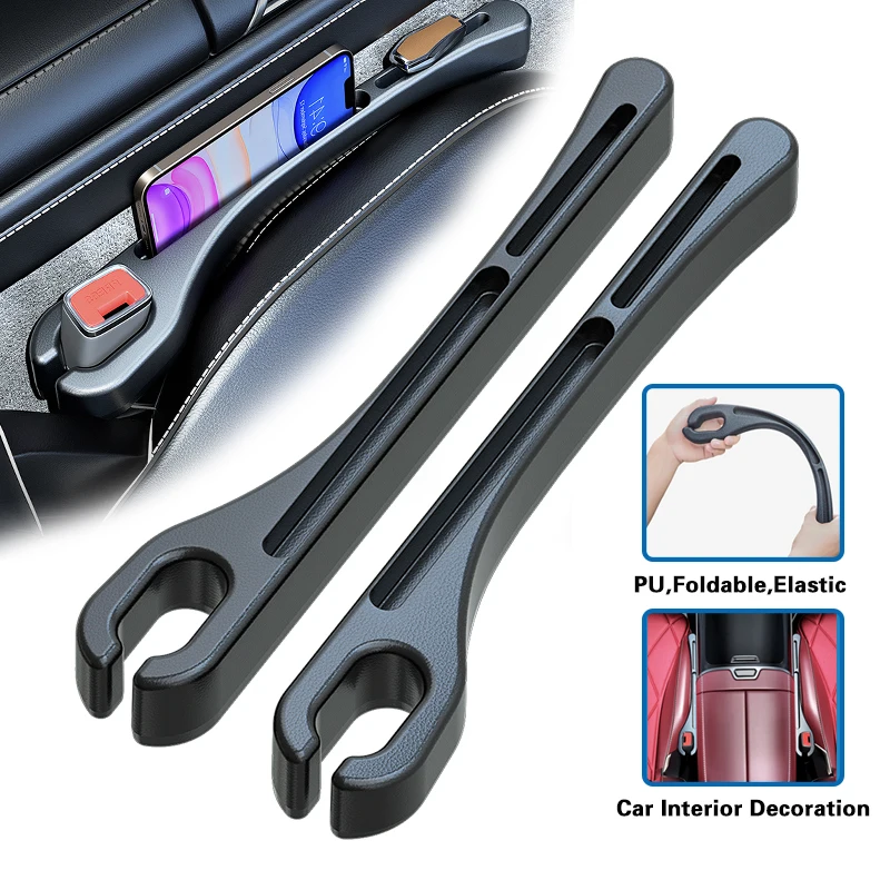 Car Seat Gap Leak-proof Storage Plug Strip PU Car Seat Gap Filler 2 Slot Organizer Interior Decoration Accessories