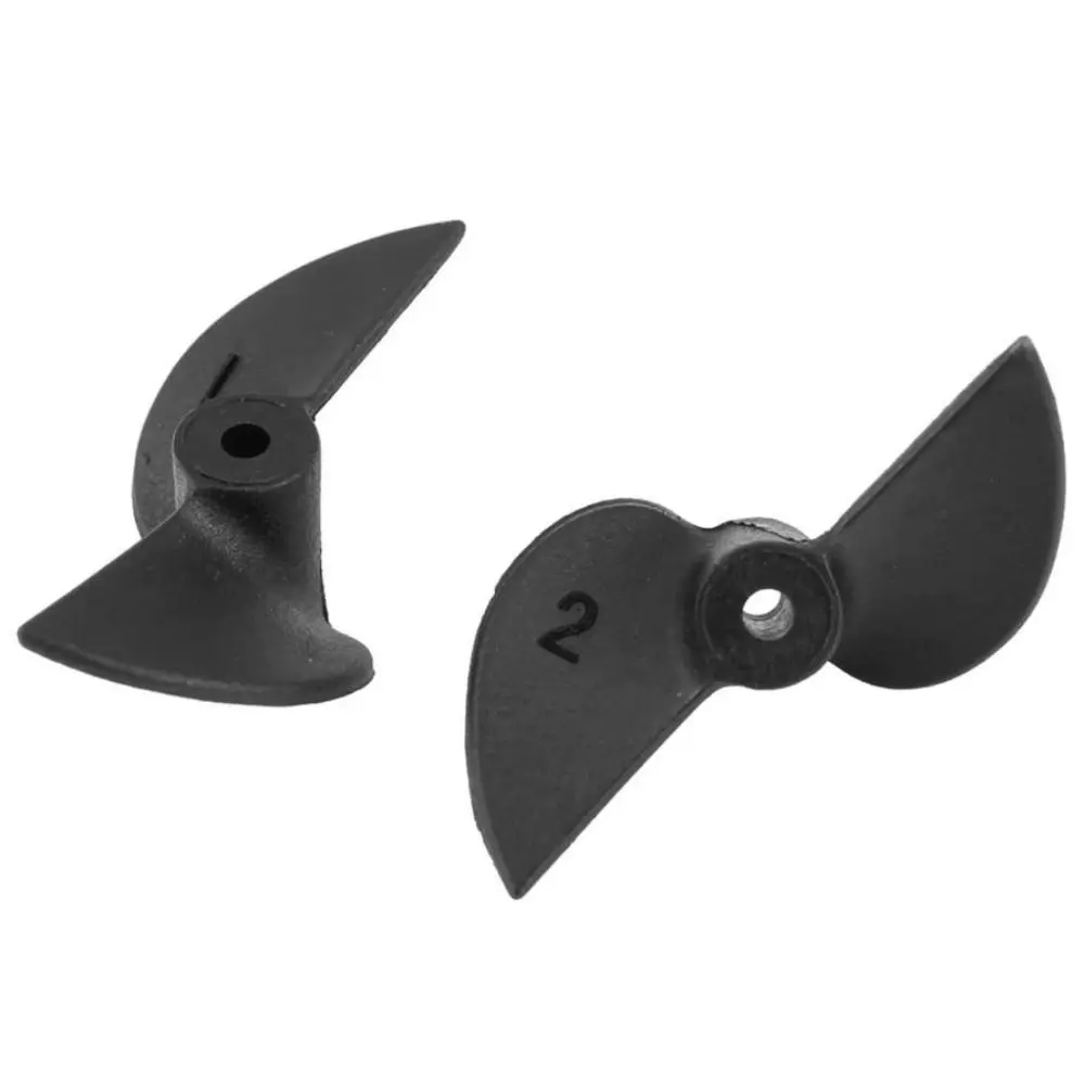1pair for 2mm Shaft Remote Control Ship Parts 2 Blades Black Plastic RC Boat Propellers Set CW CCW RC Boat Propeller