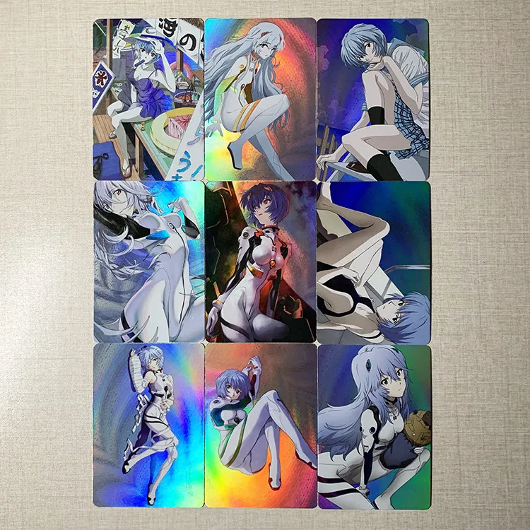 

Набор из 9 коллекционных флеш-карточек NEON GENESIS EVANGELION с автографами Аянами Рей, сделай сам, аниме, мультфильм, подарок