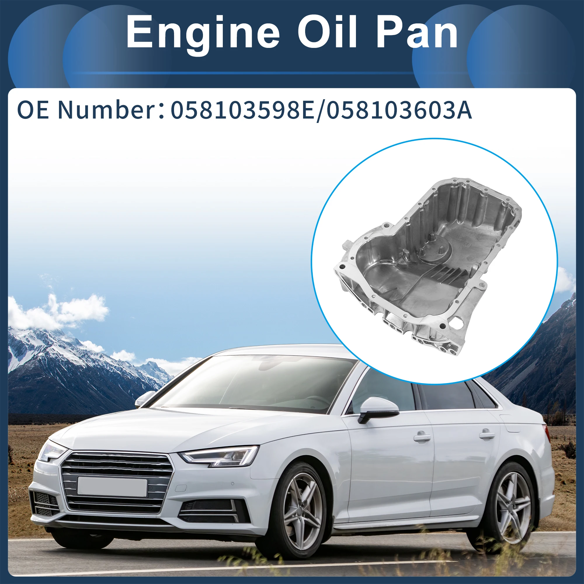 

UXCELL Car Auto Engine Oil Pan Oil Pan Sump Transmission Aluminum Oil Pan for Audi A4 1997-2000 No.058103598E/058103603A