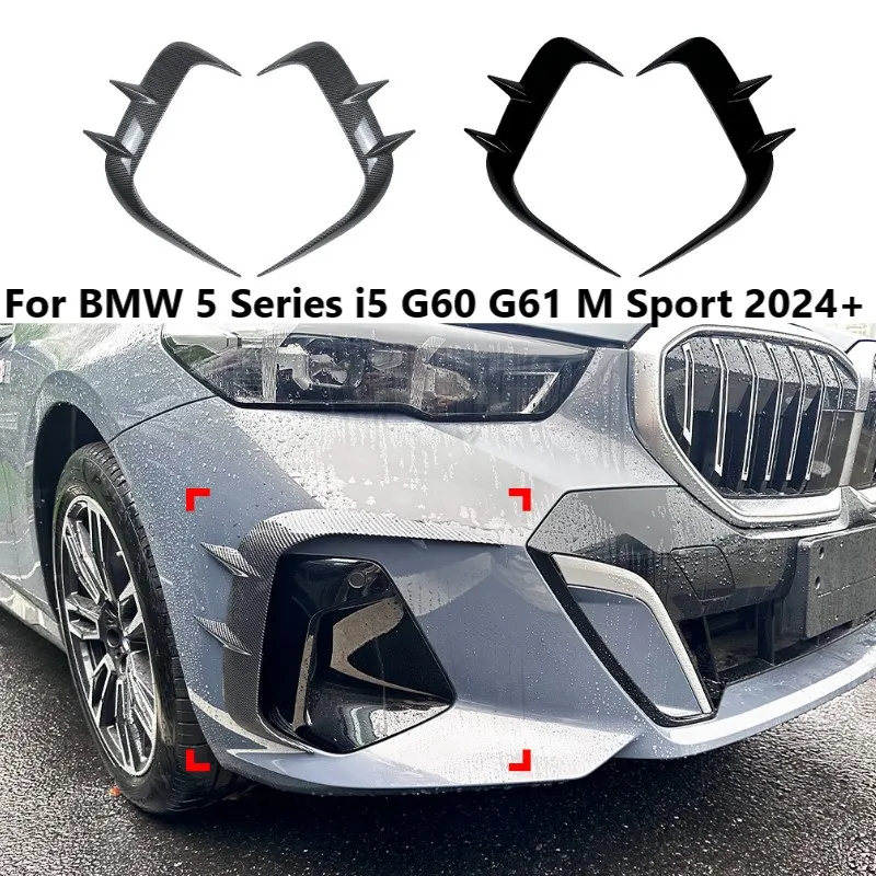 

Автомобильный передний противотуманный нож для BMW 5 серии i5 G60 G61 M Sport 2024 + накладка на вентиляционное отверстие, спойлер, сплиттер, комплекты кузова, автомобильные аксессуары