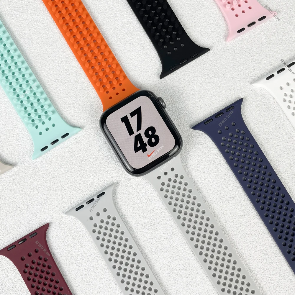 Silikonowy pasek do zegarka Apple serii 7 6 5 4 3 2 1 38MM 42MM gumowy pasek do IWatch 8 SE 6/5 40MM 44MM 41MM 45MM