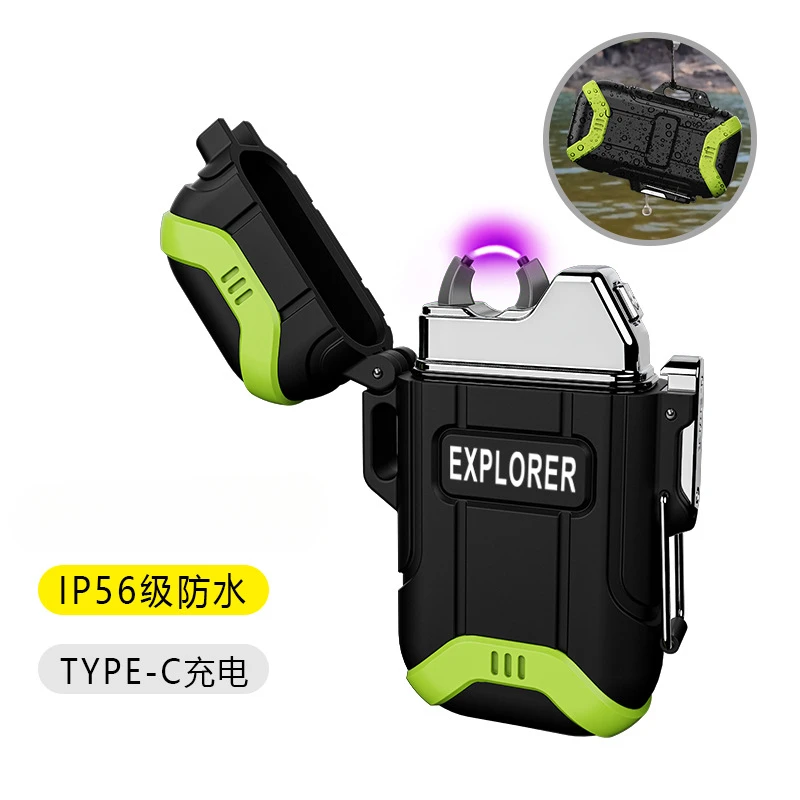 

Metal Arc Charging Electronic Lighter Outdoor Barbecue Windproof Camping Waterproof Gift Cigarette Lighter Smoking Accessories