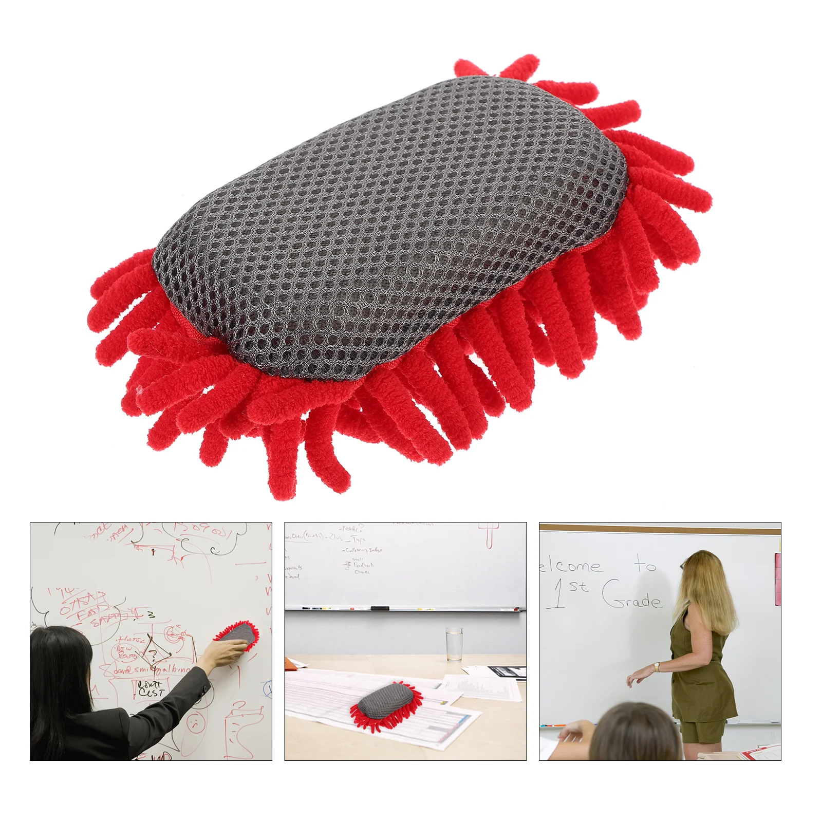 

3 Pcs Eraser Whiteboard Washable Chalk Dry Erasers Chenille for Blackboard Office