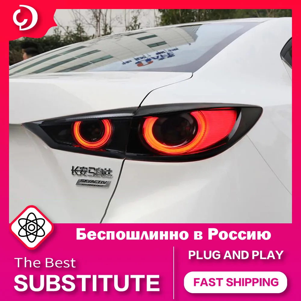 AKD Car Styling Taillights for Mazda 3 Mazda3 Axela 2014-2019 LED Tail Light DRL Tail Lamp Turn Signal Rear Reverse Brake