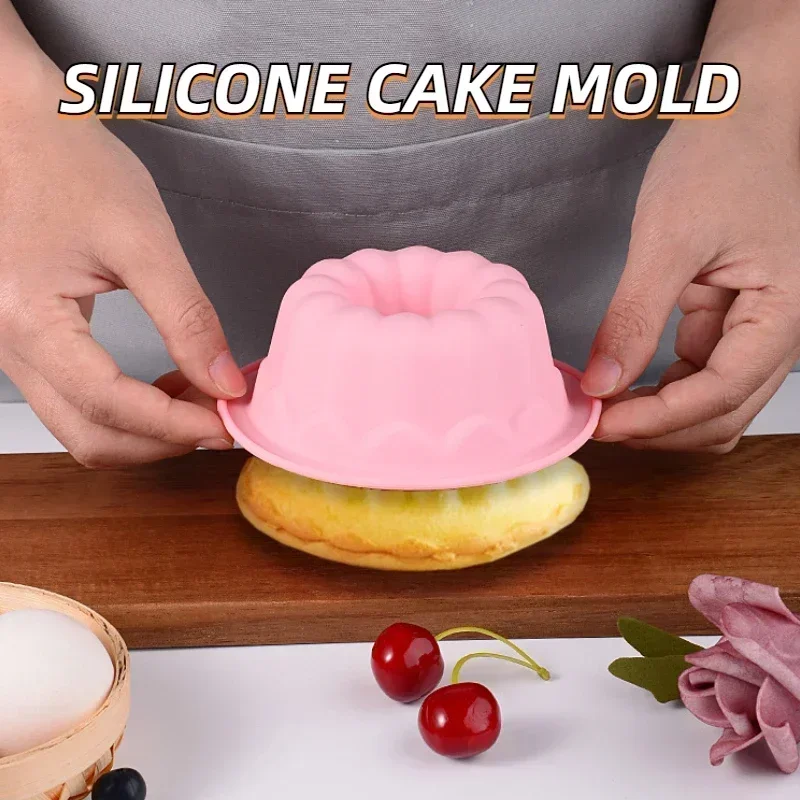 Cake Mold Silicone Molds For Chocolate Pastry Jelly Chiffon Food Cake Mold High Temperature Resistance Fluted Bread 3d Mold 1pc